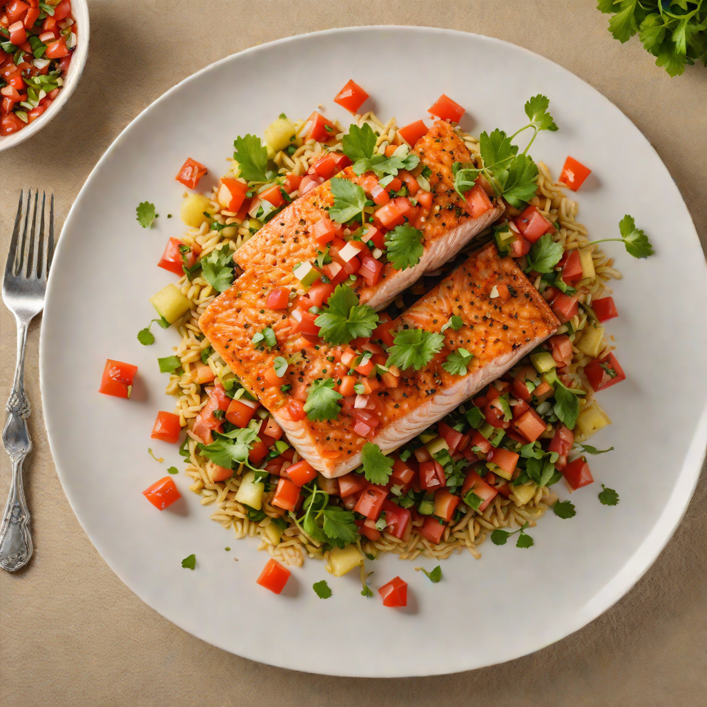 Pan-Seared Salmon with Spiced Tomato Salsa