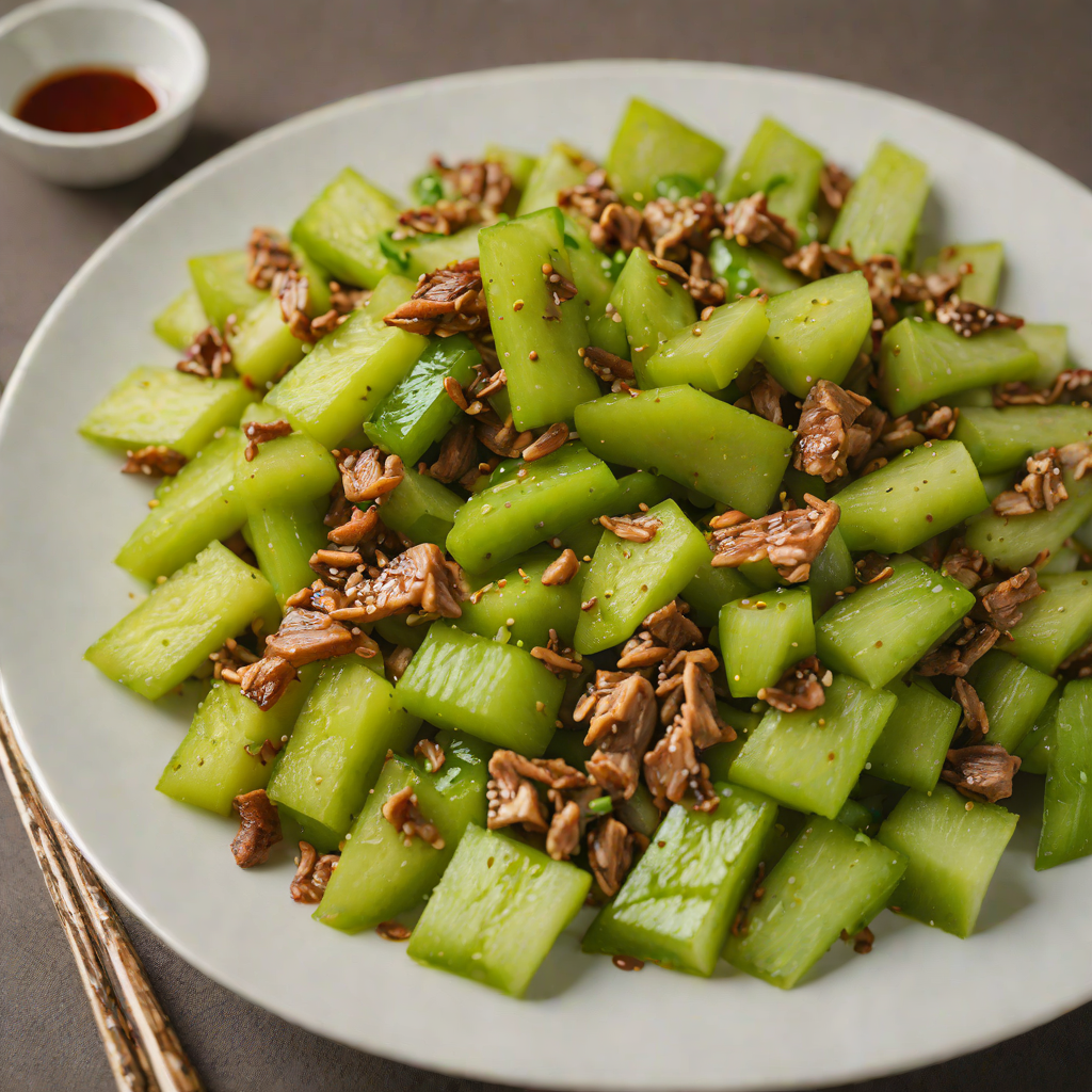 Okinawan Stir-Fried Bitter Melon with Pork and Garlic