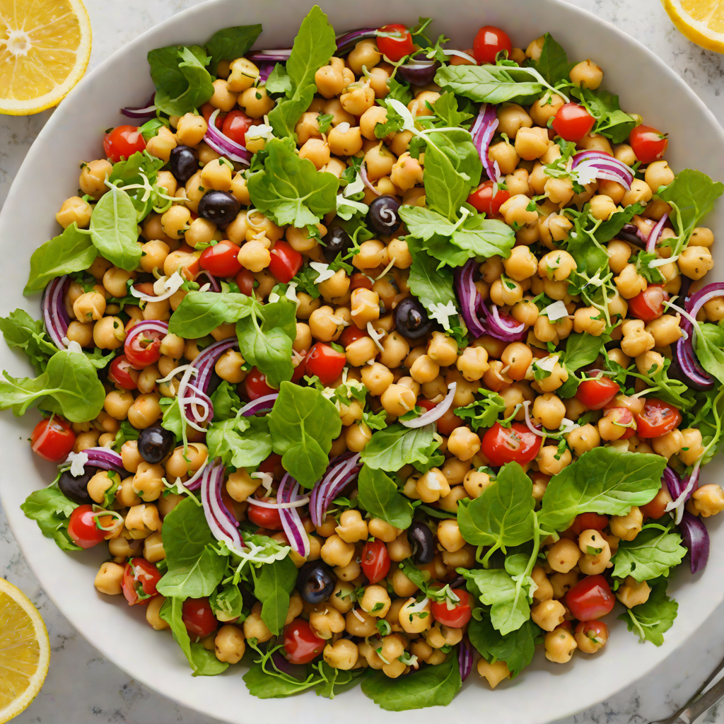 Sweet and Savory Mediterranean Chickpea Salad with Lemon Vinaigrette