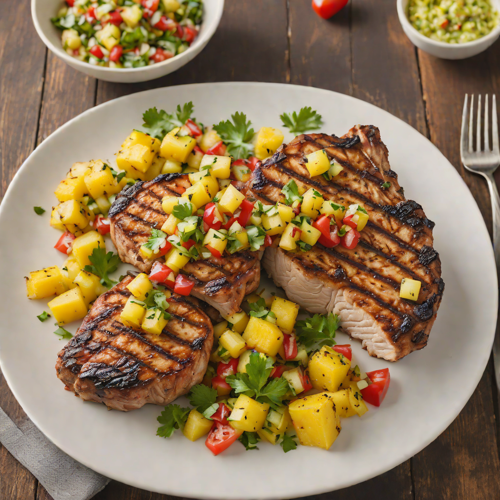 Jerk-Inspired Grilled Pork Chops with Pineapple Salsa