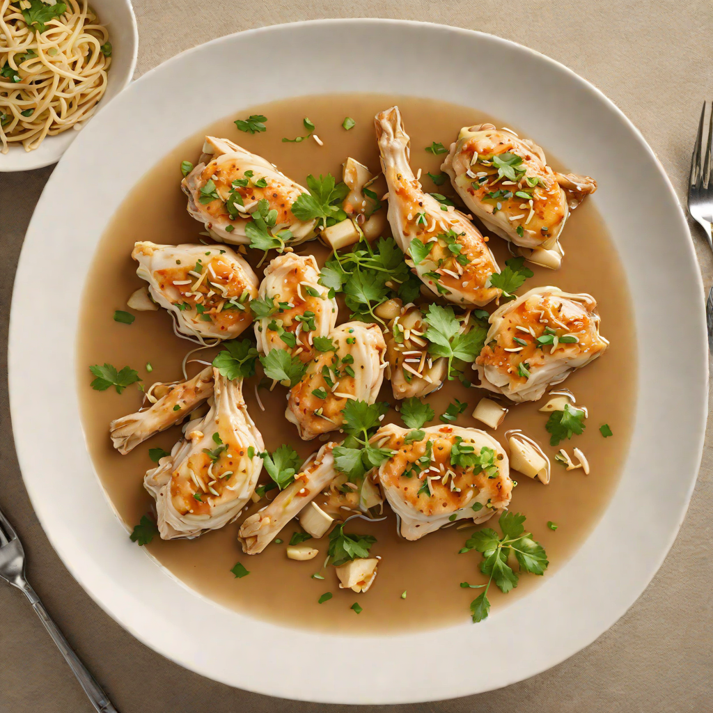 Sautéed Chicken with Garlic and Ginger Broth