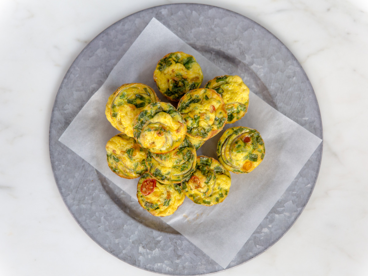 Cheesy Veggie Omelet 'Bites' with Herb Crust
