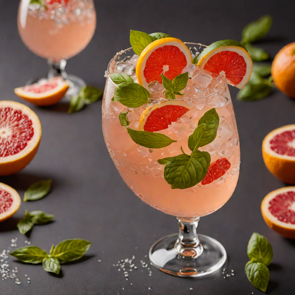 Sparkling Grapefruit and Basil Mocktail