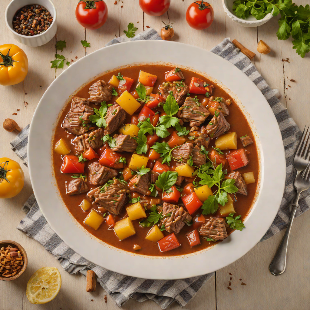 Slow-Simmered Lamb Stew with Tomatoes and Cinnamon