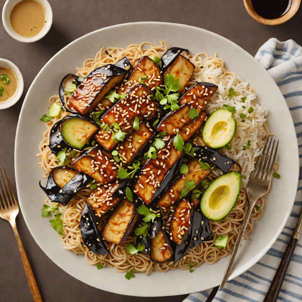 Savory Miso-Glazed Eggplant Donburi Bowl