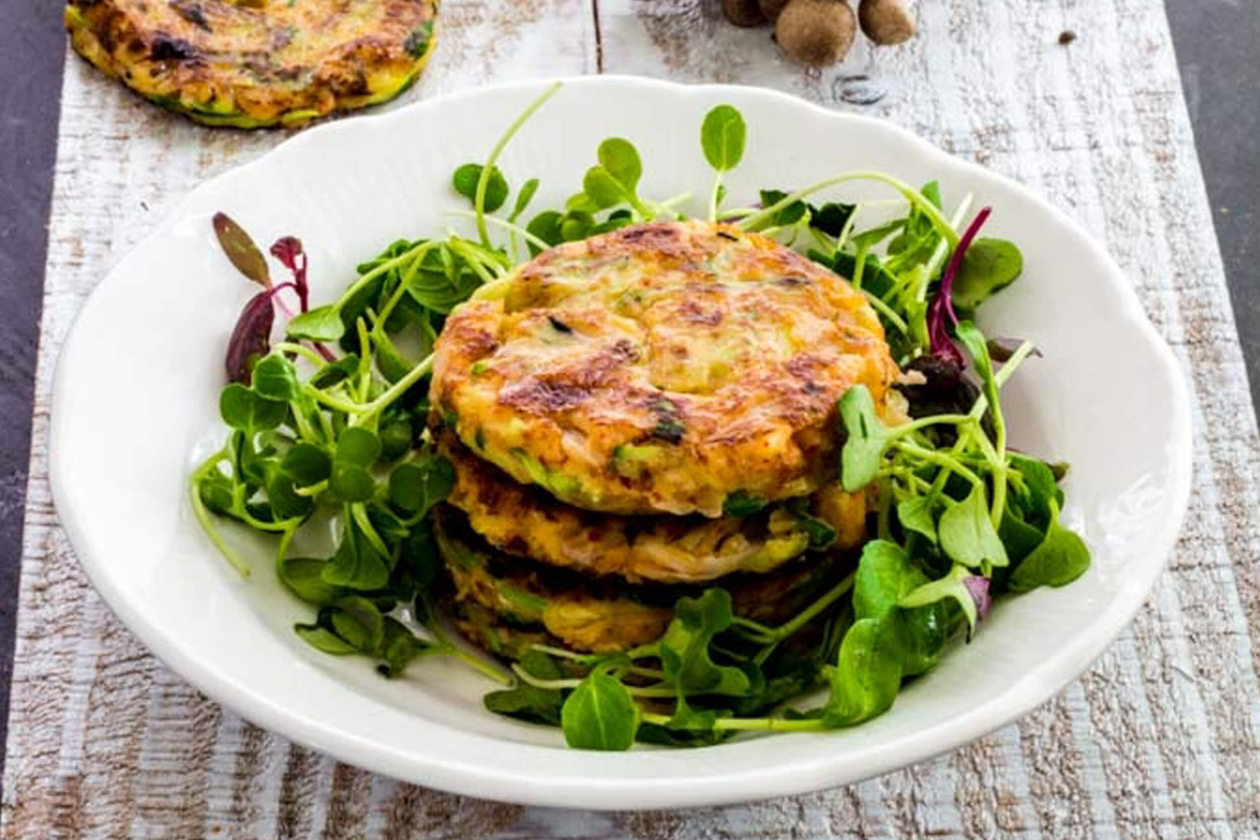 Fermented Kimchi & Ginger Zucchini Fritters