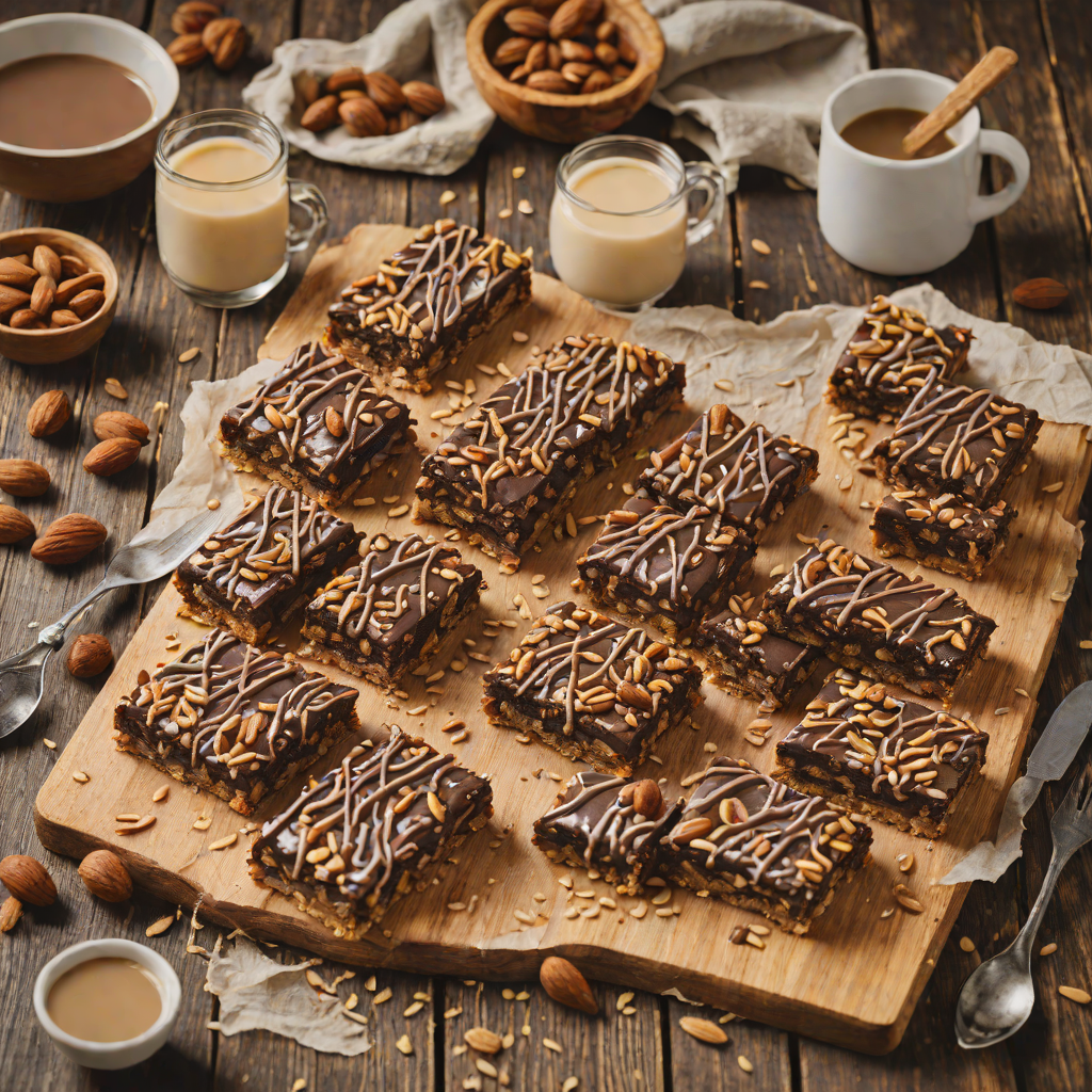 Baked Chocolate-Almond Oat Bars with Maple Drizzle