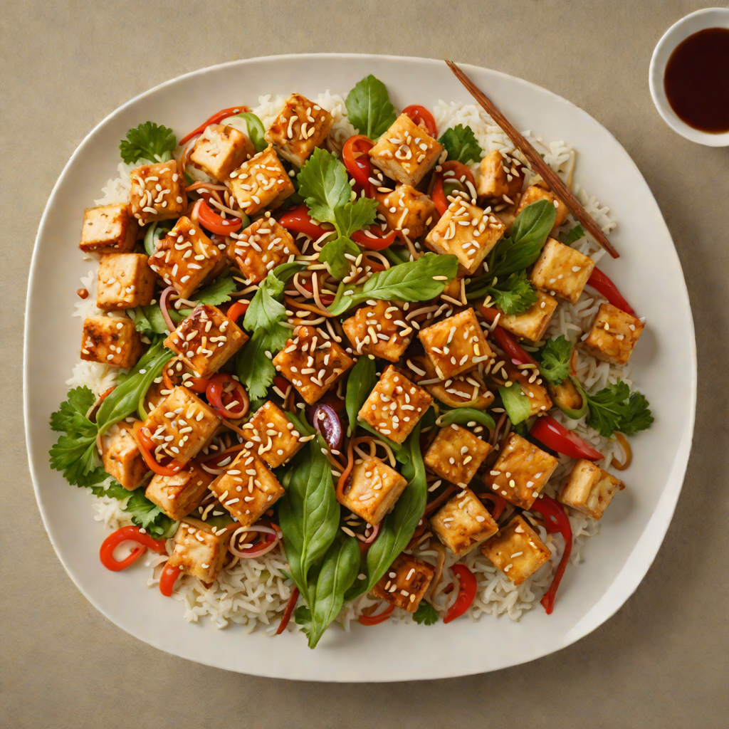 Crisp Tofu Stir-Fry with Sesame-Ginger Sauce