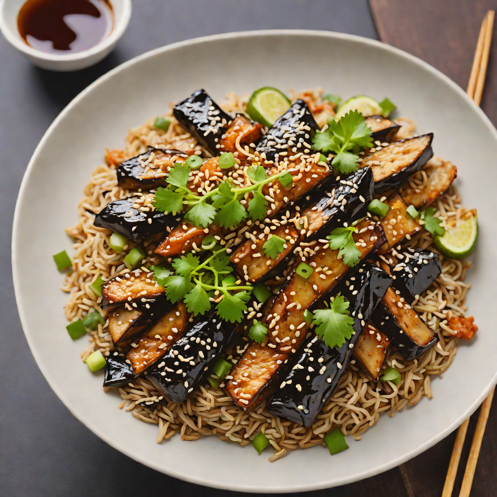 Charred Sesame Soy-Glazed Eggplant Donburi