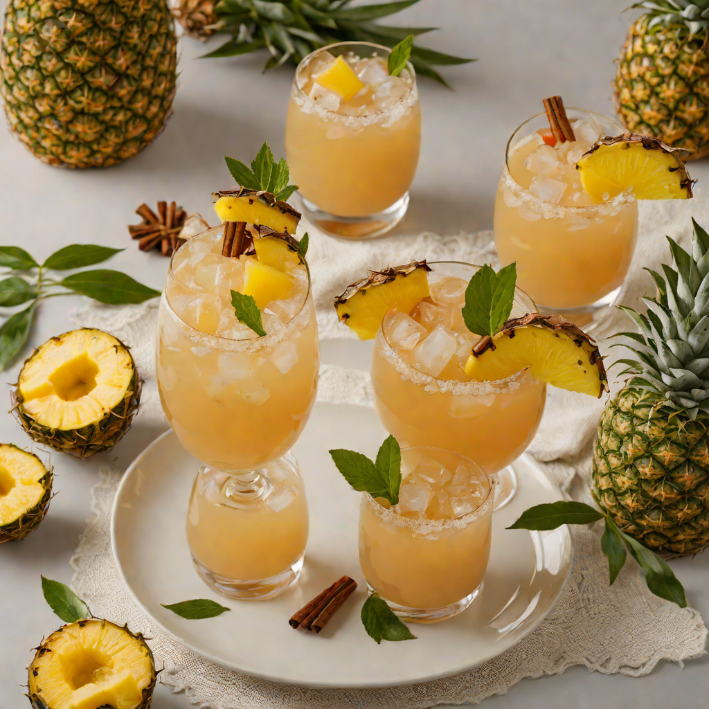 Tiki-Inspired Pineapple Rum Punch with Spiced Cinnamon