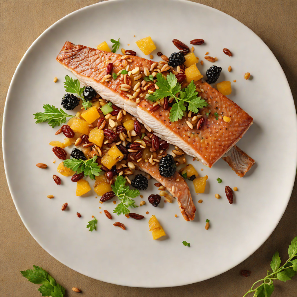 Pan-Seared Trout with Walnut and Dry Fruit Chutney
