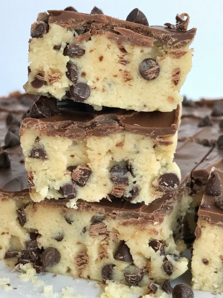 Rustic No-Bake Chocolate Chip Cookie Dough Bars