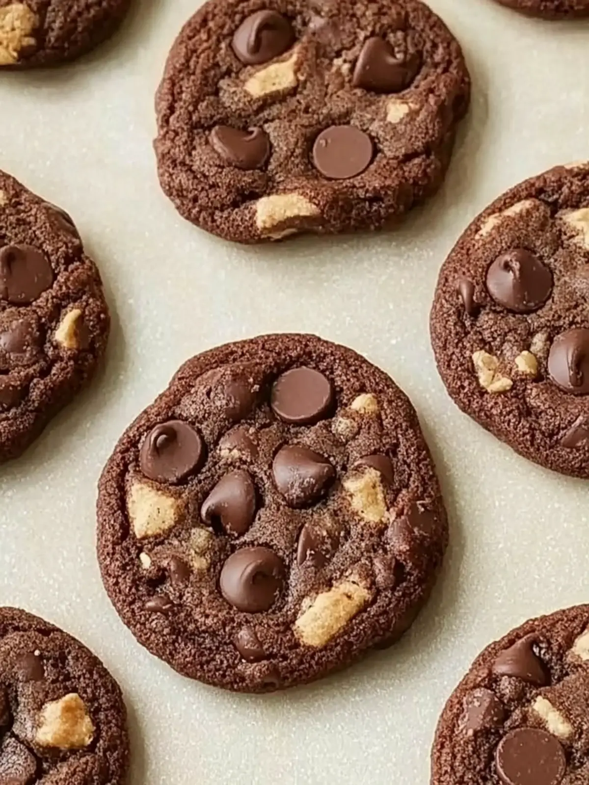 Rustic Triple Chocolate Chip Cookies
