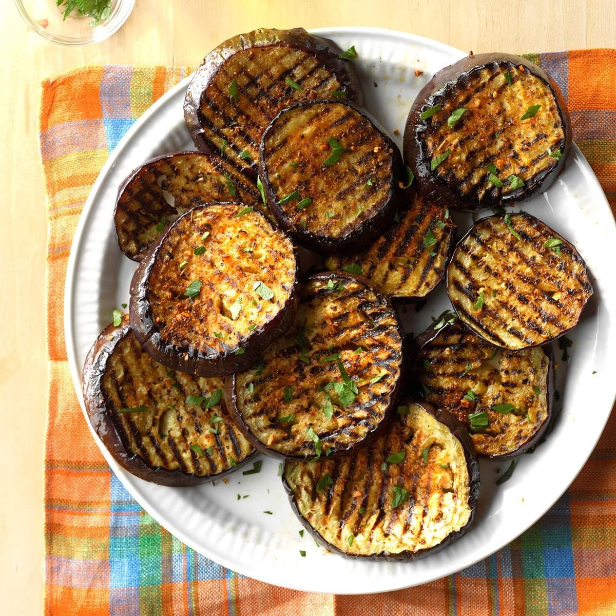 Grilled Spicy Eggplant and Zucchini with Herb Oil