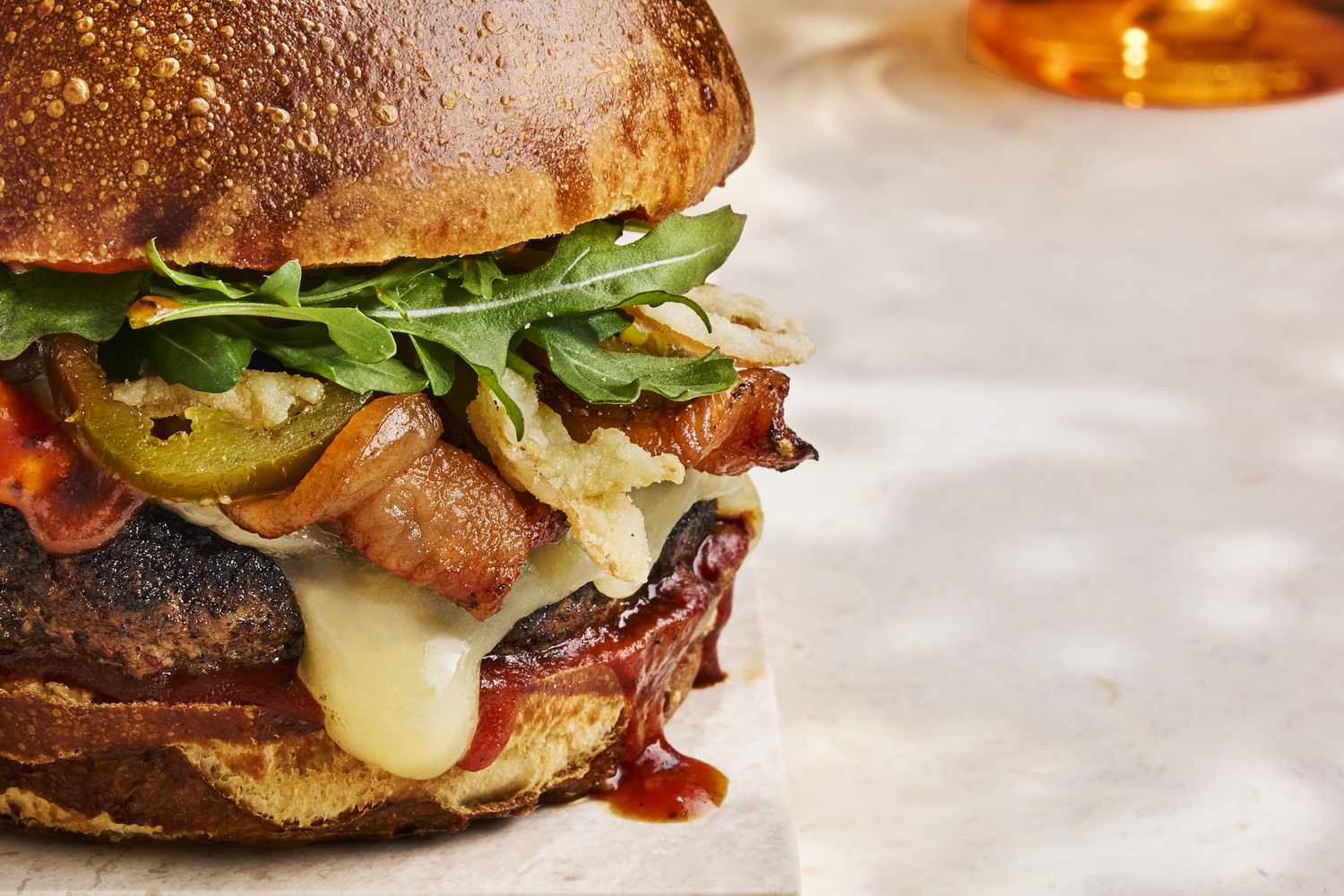 Smoky Bison Burgers with Chipotle Mayo and Pickled Red Onion