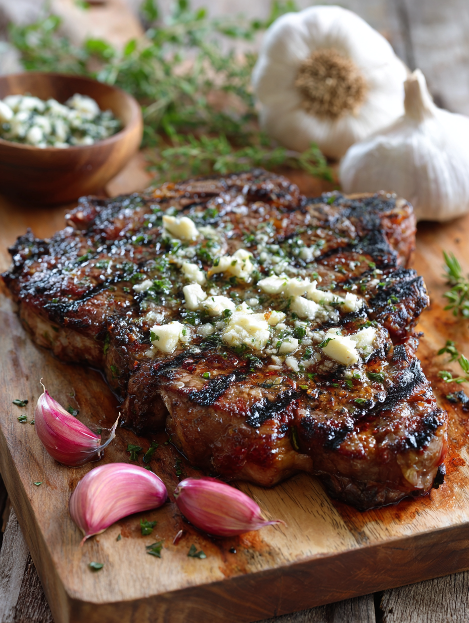 Butter-Basted Grilled Ribeye with Garlic and Thyme