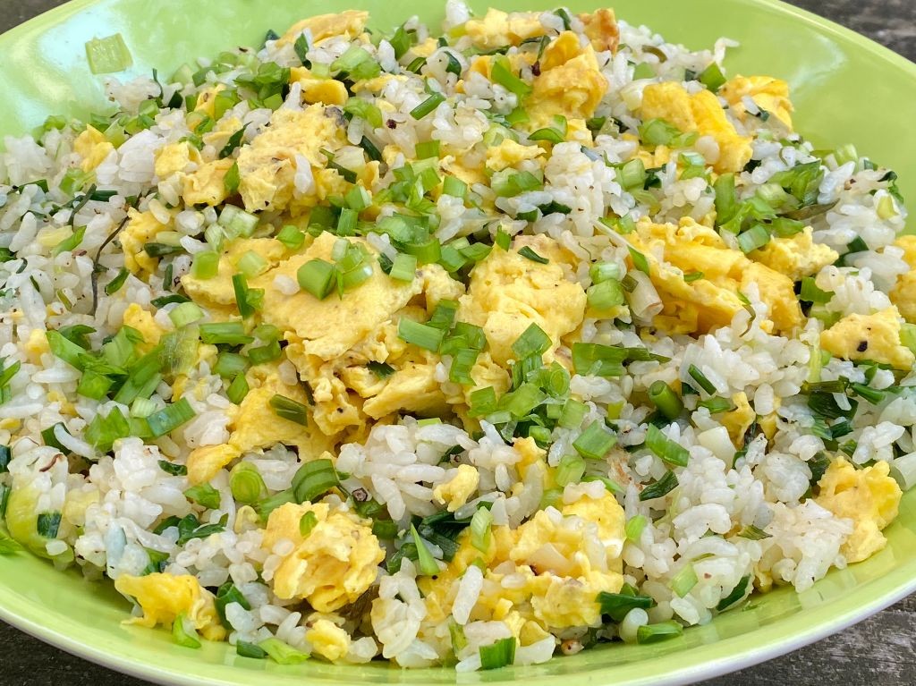 Wok-Fried Egg Rice with Scallions and Soy