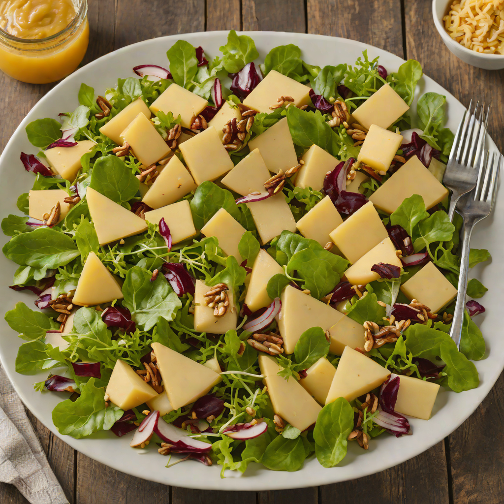 Rustic Apple and Cheddar Salad with Honey-Mustard Dressing
