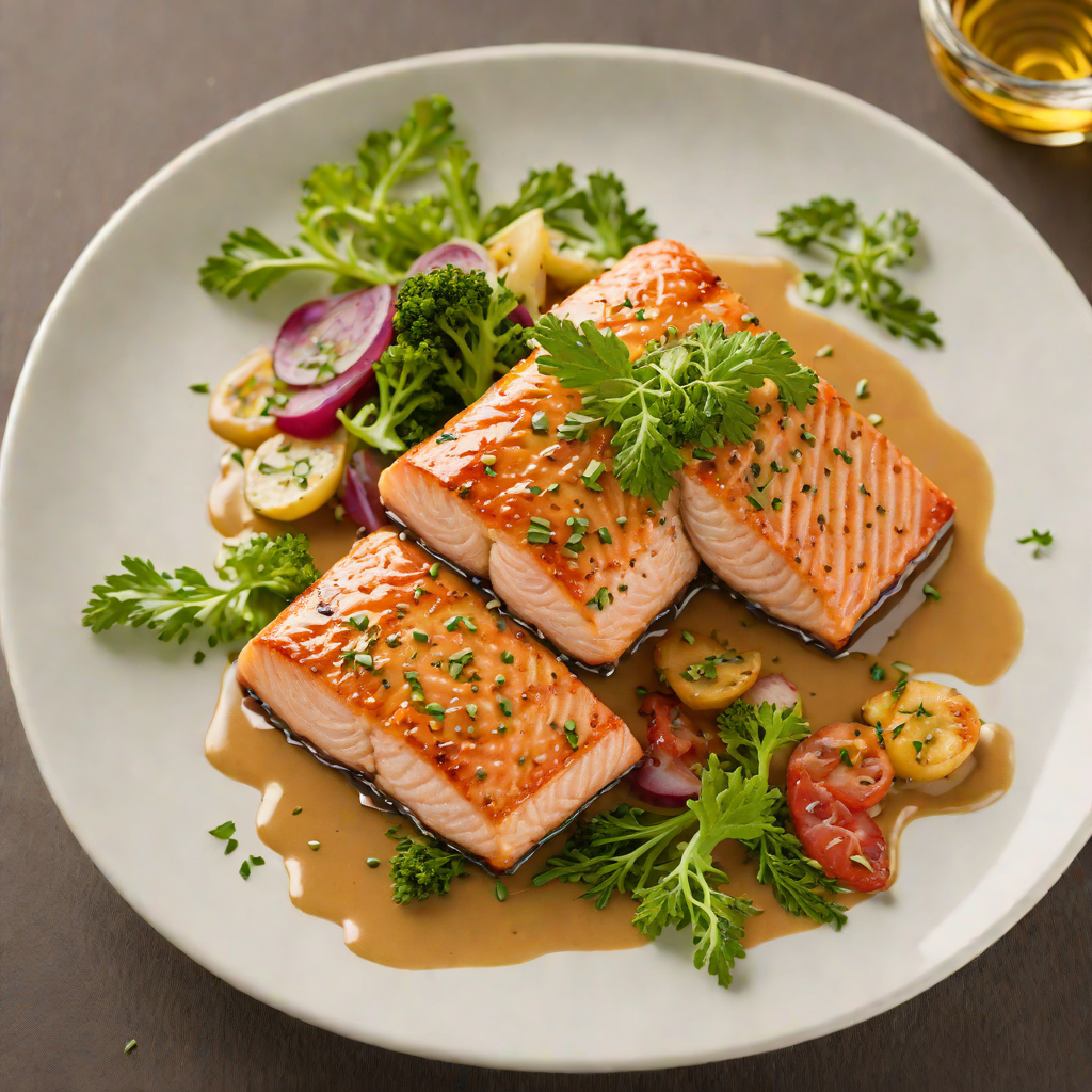 Pan-Seared Salmon with Dijon Mustard and Honey Glaze