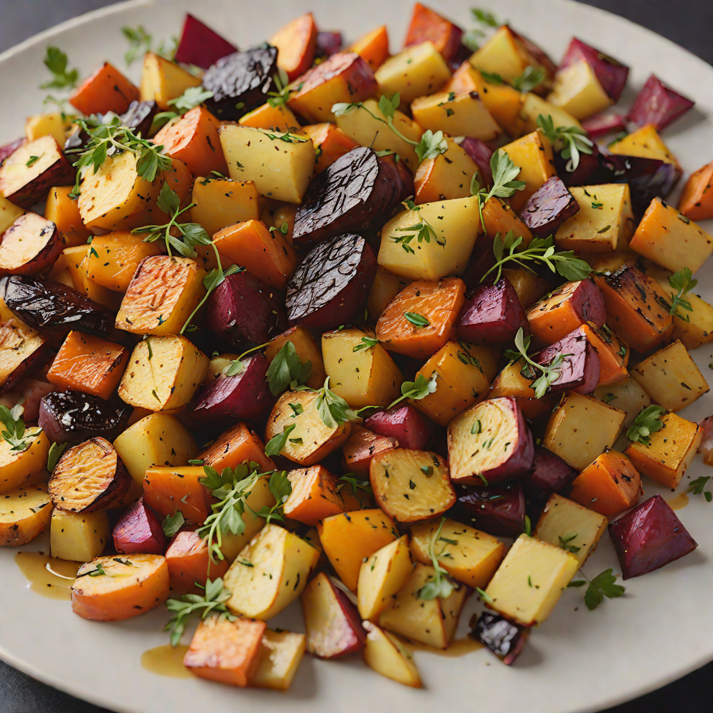 Oven-Roasted Root Vegetables with Maple-Dijon Glaze