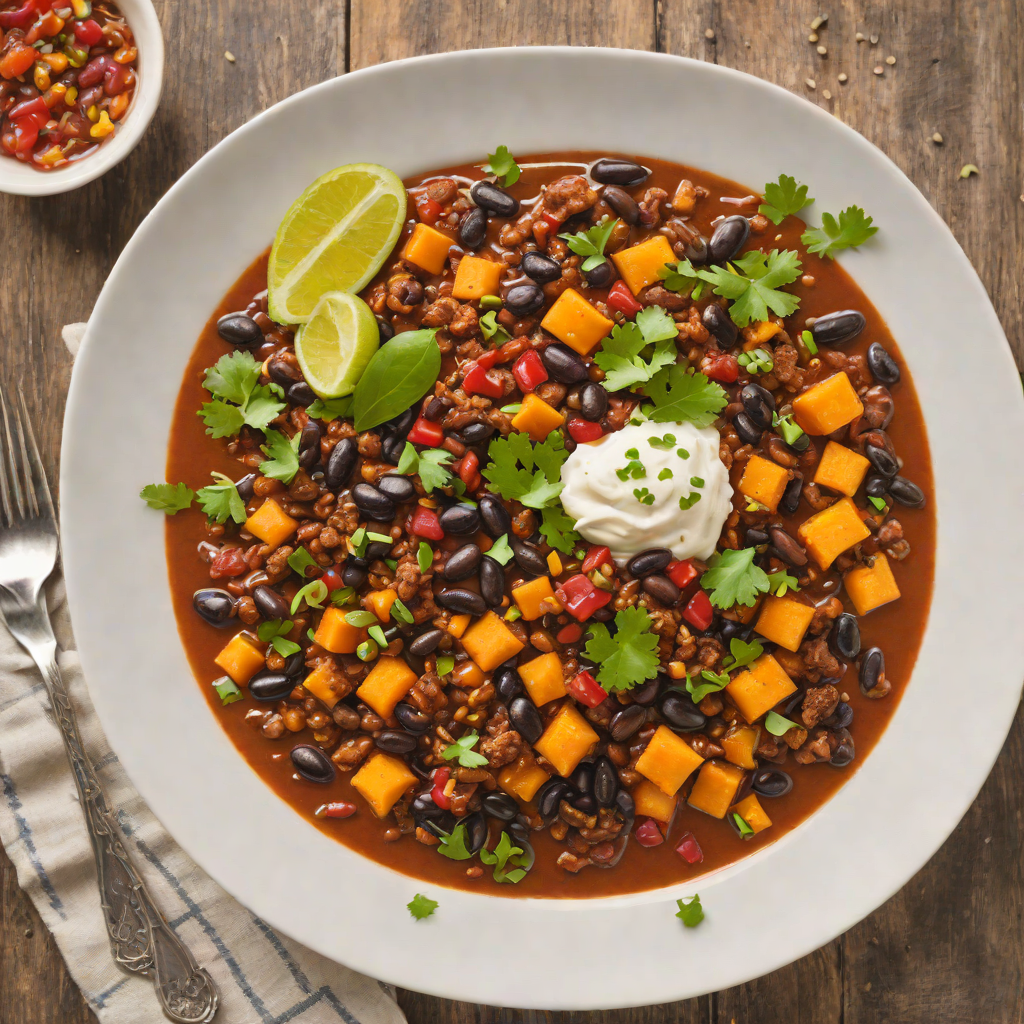 Spiced Sweet Potato and Black Bean Chili