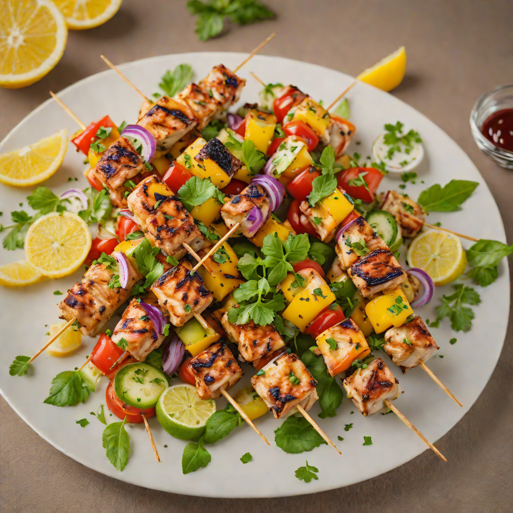 Citrus-Marinated Grilled Chicken Skewers with Summer Vegetable Medley