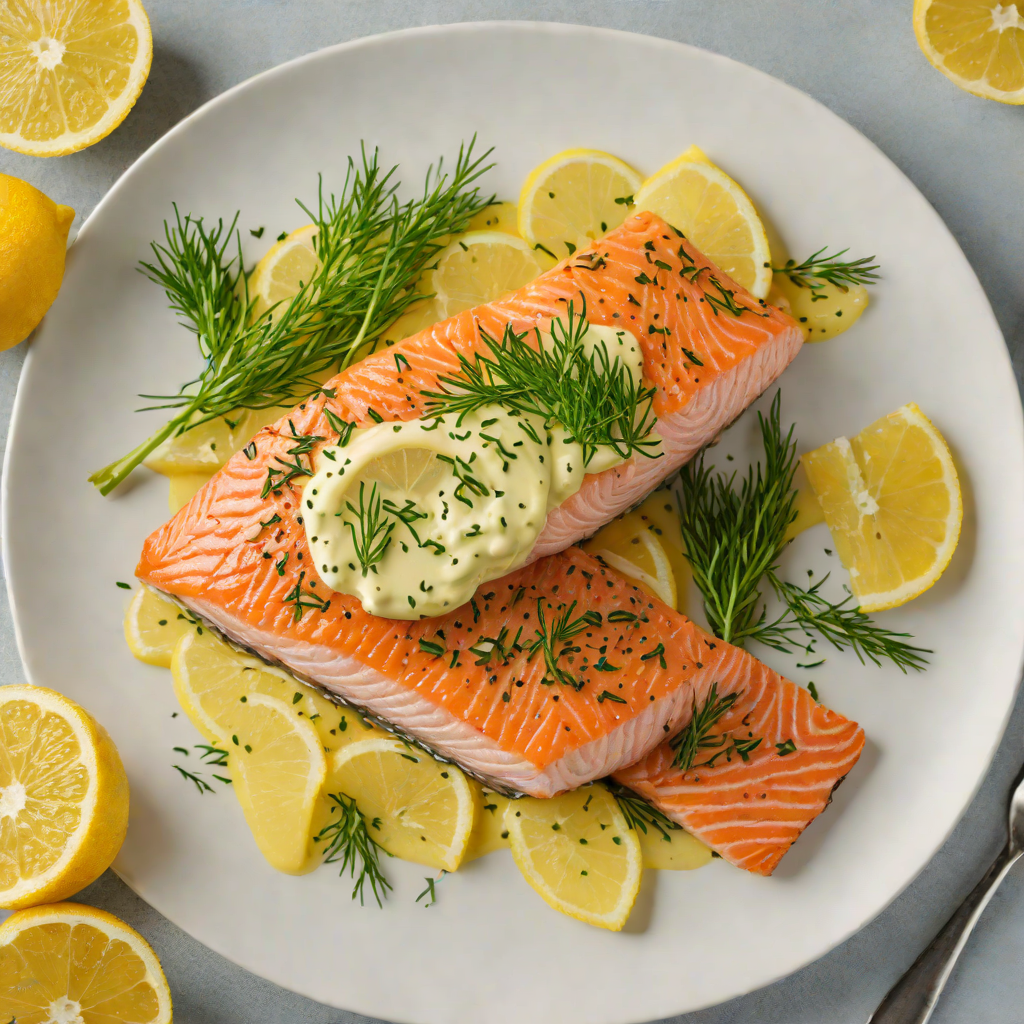 Scientific Calculator-Inspired Precision Baked Salmon with Lemon-Dill Sauce