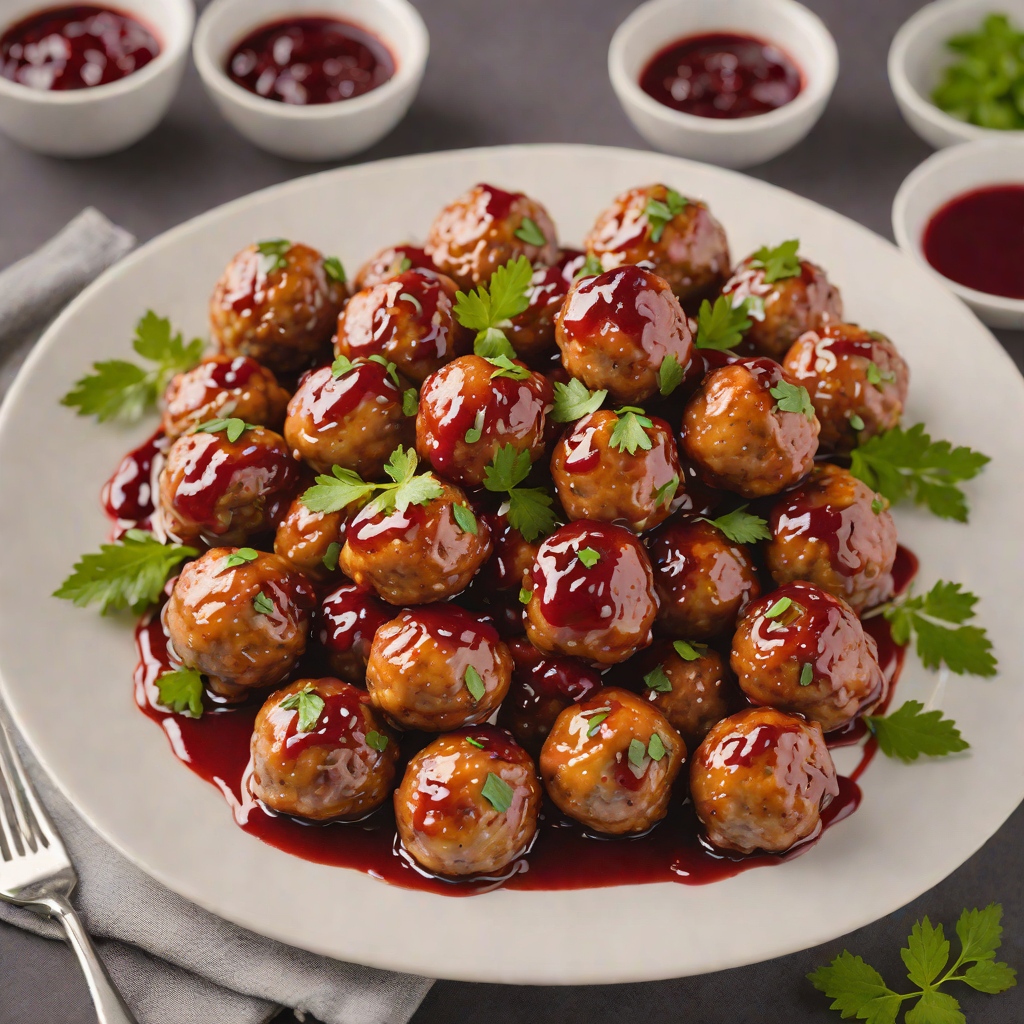 Maple-Glazed Turkey Meatballs with Cranberry Dipping Sauce