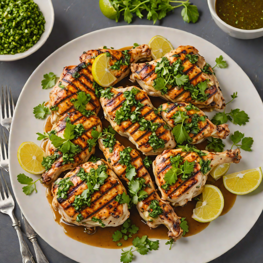 Paraguayan-Style Grilled Chicken with Chimichurri Sauce