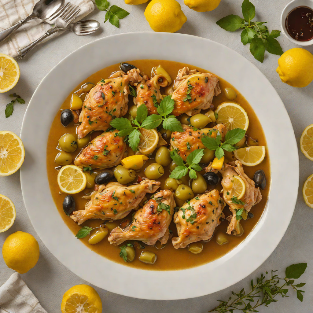 Slow-Simmered Chicken Tajine with Preserved Lemons and Green Olives
