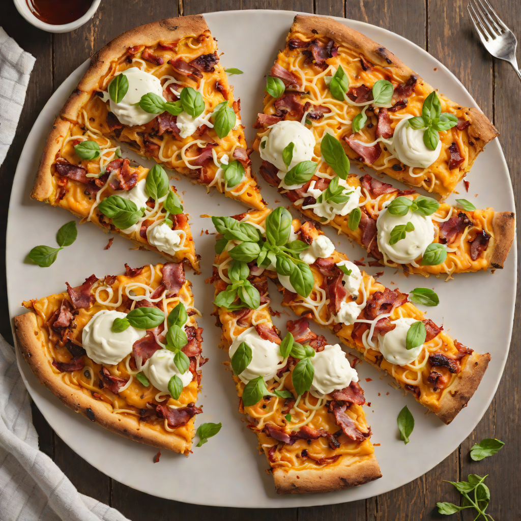 Oven-Baked Sweet Potato Crust Pizza with Bacon and Mozzarella