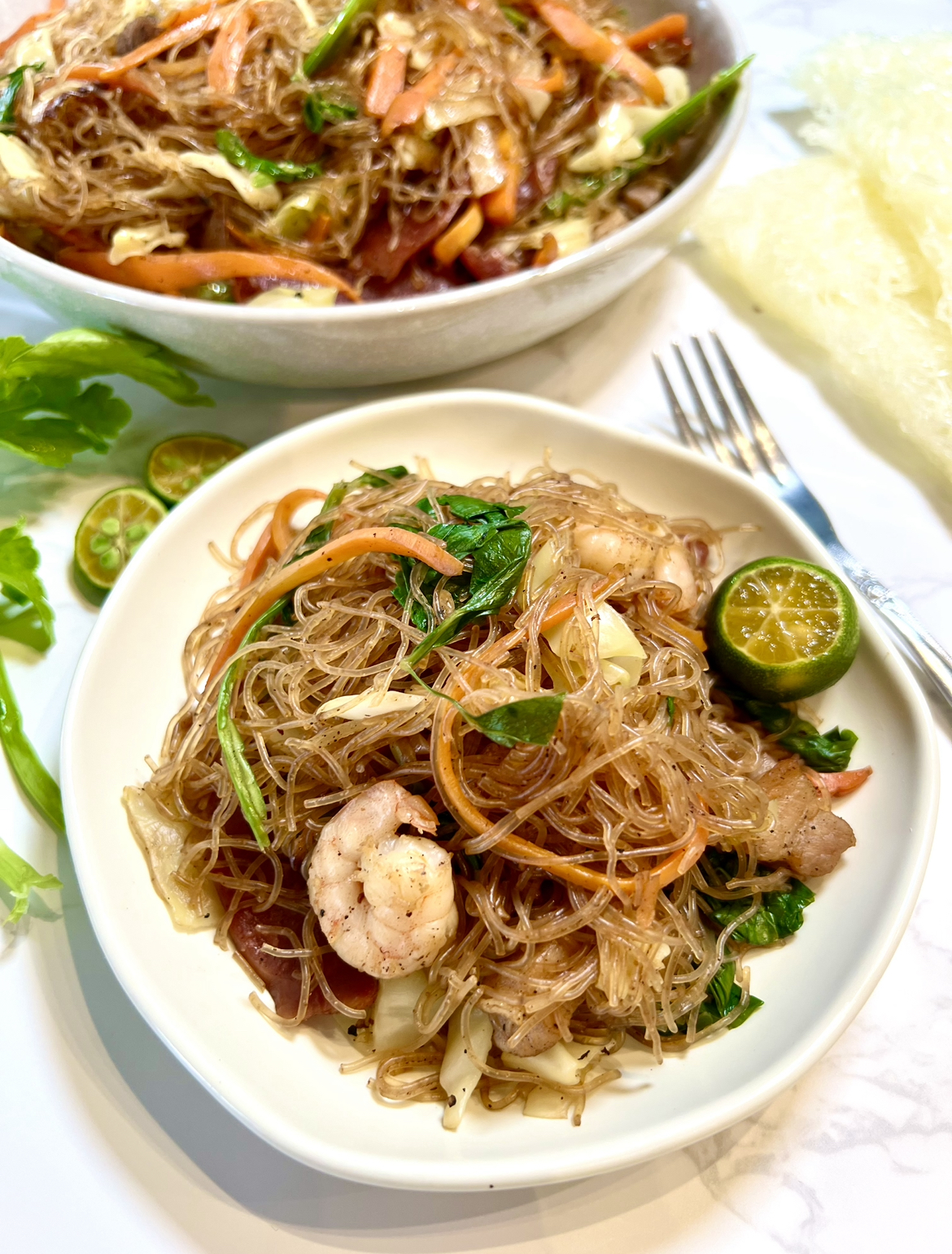Pancit Canton Stir-Fried Egg Noodles with Vegetables and Pork
