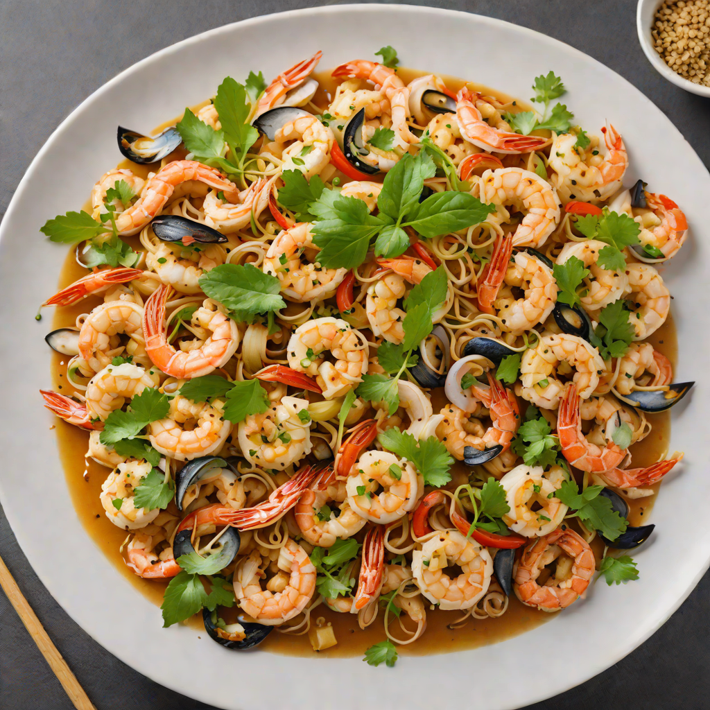 Stir-Fried Seafood with Garlic and Black Pepper