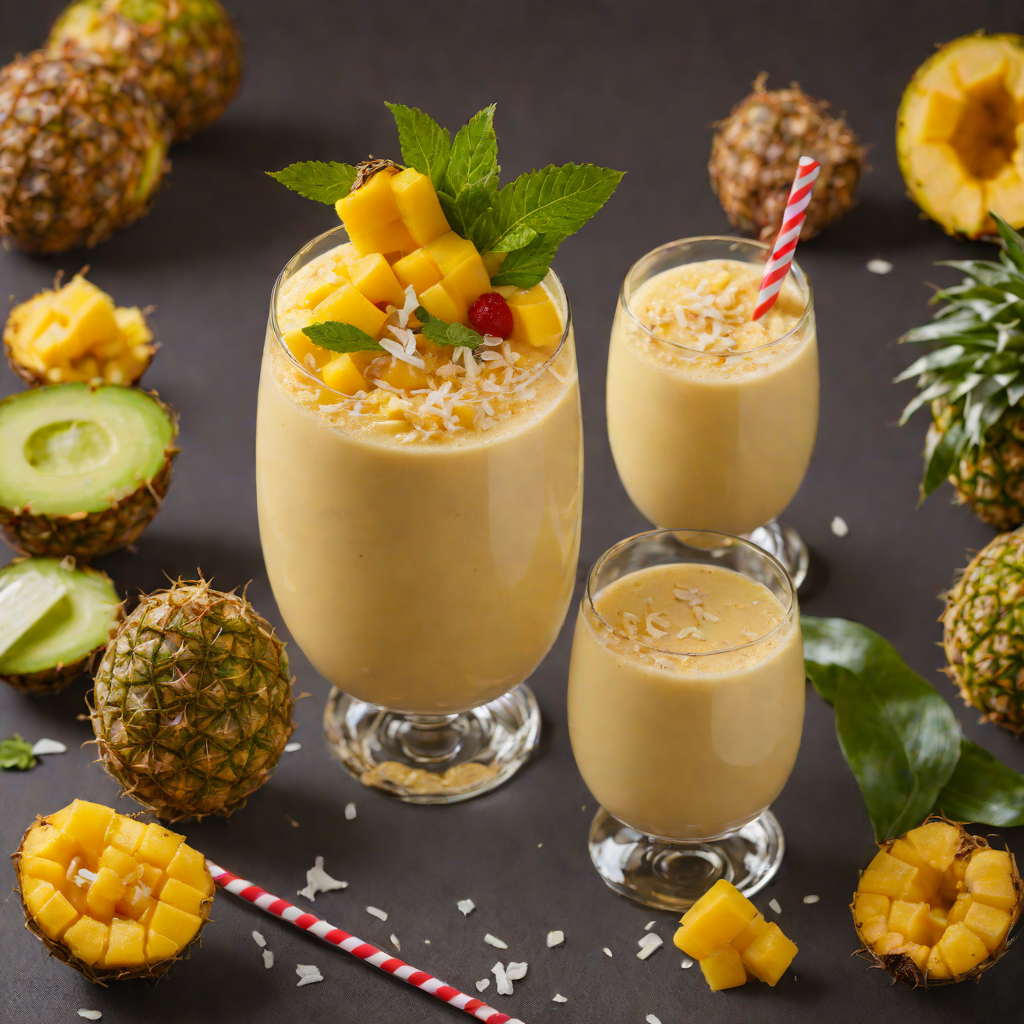Blended Mango-Pineapple Smoothie with Coconut Milk