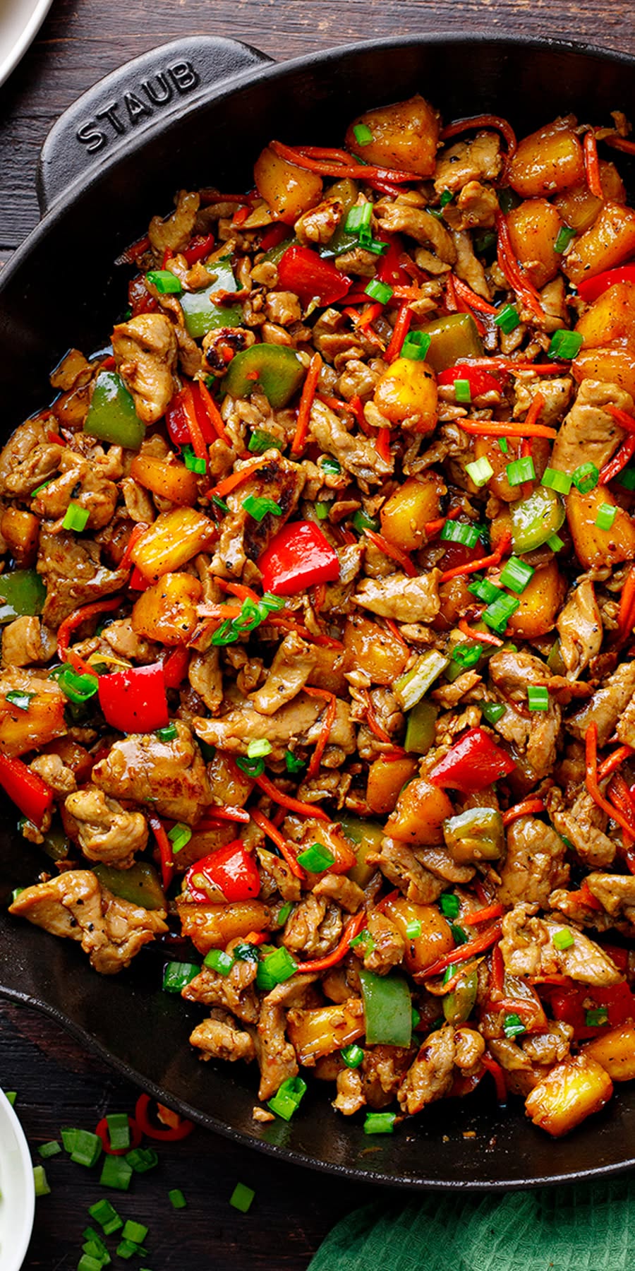 Spiced Pork Stir-Fry with Pineapple and Bell Peppers