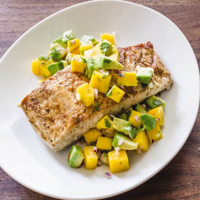 Pan-Seared Caribbean Snapper with Mango and Avocado Salsa