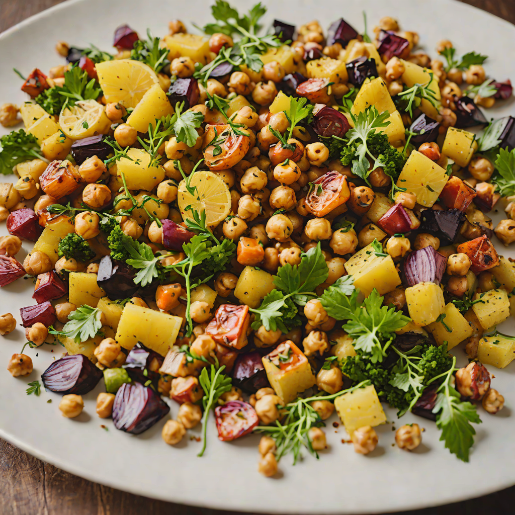 Lemon-Garlic Roasted Vegetables with Pan-Roasted Chickpeas