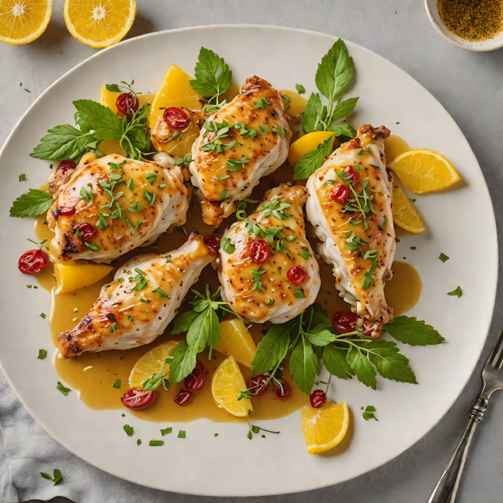 Sautéed Chicken with Google Map-Inspired Citrus and Herb Glaze