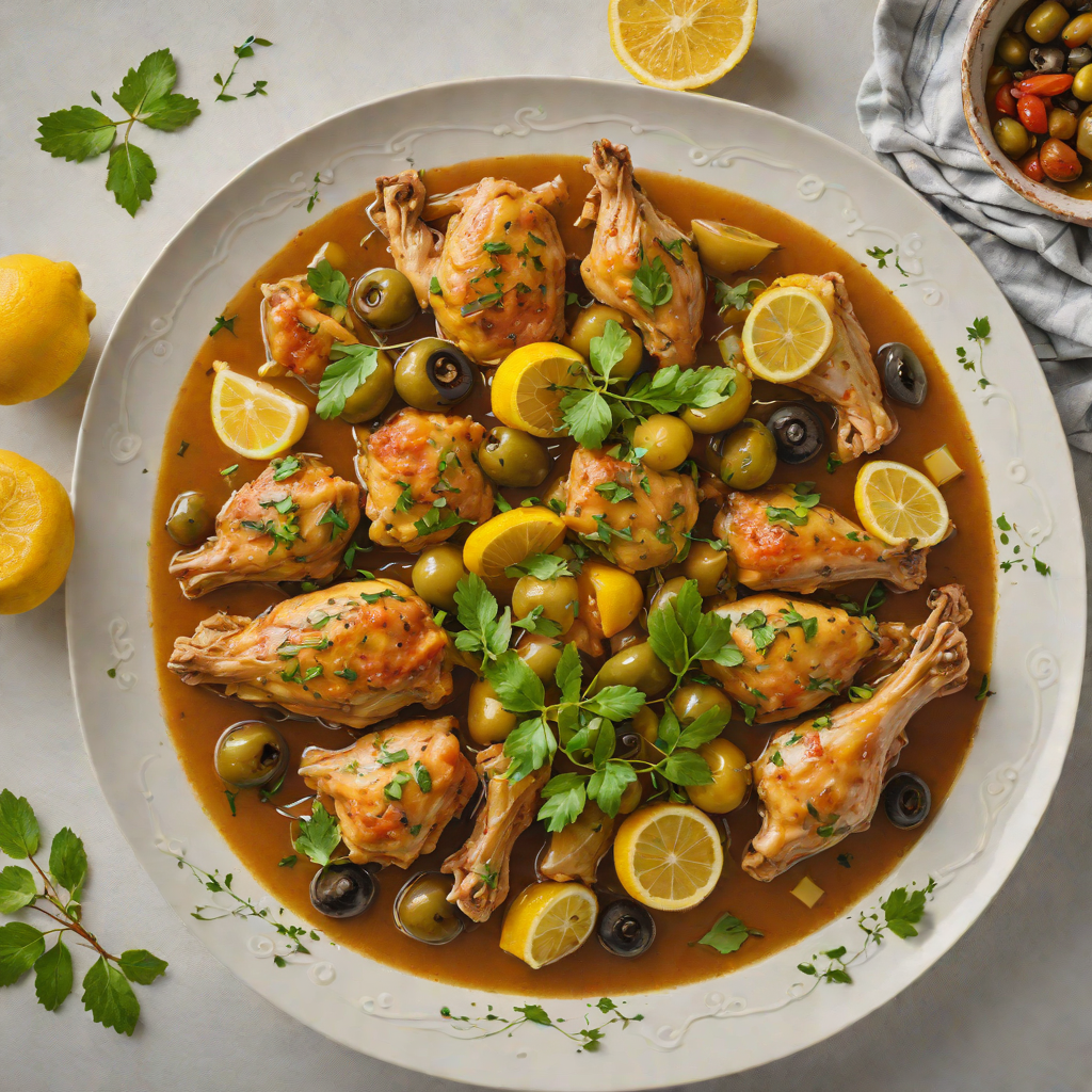 Slow-Cooked Chicken Tajine with Preserved Lemons and Green Olives