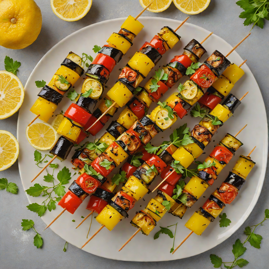 Chermoula-Spiced Grilled Vegetable Skewers with Lemon