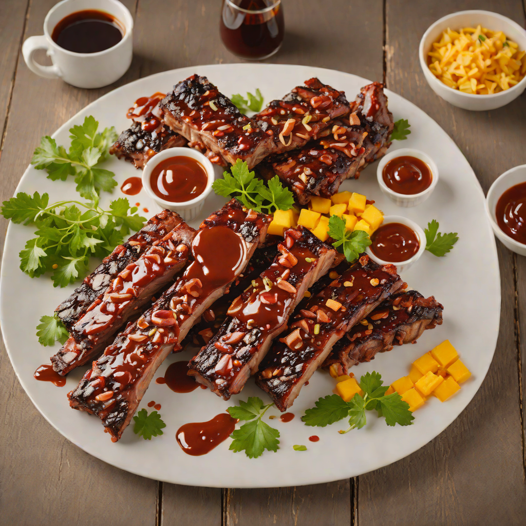 Maple-Mango Glazed Smoked Ribs with Bacon-Infused BBQ Sauce
