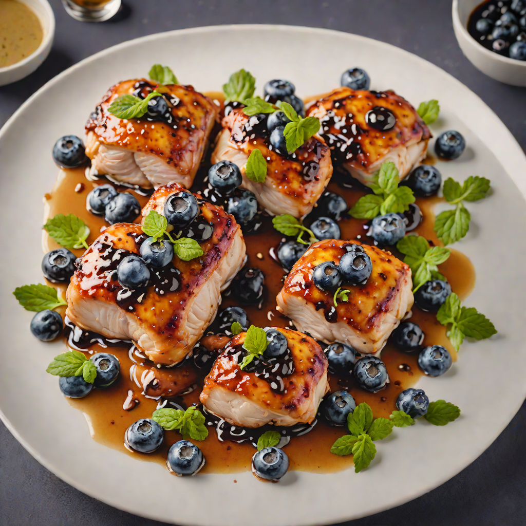 Hickory-Smoked Chicken Thighs with Blueberry Pesto and Maple Glaze