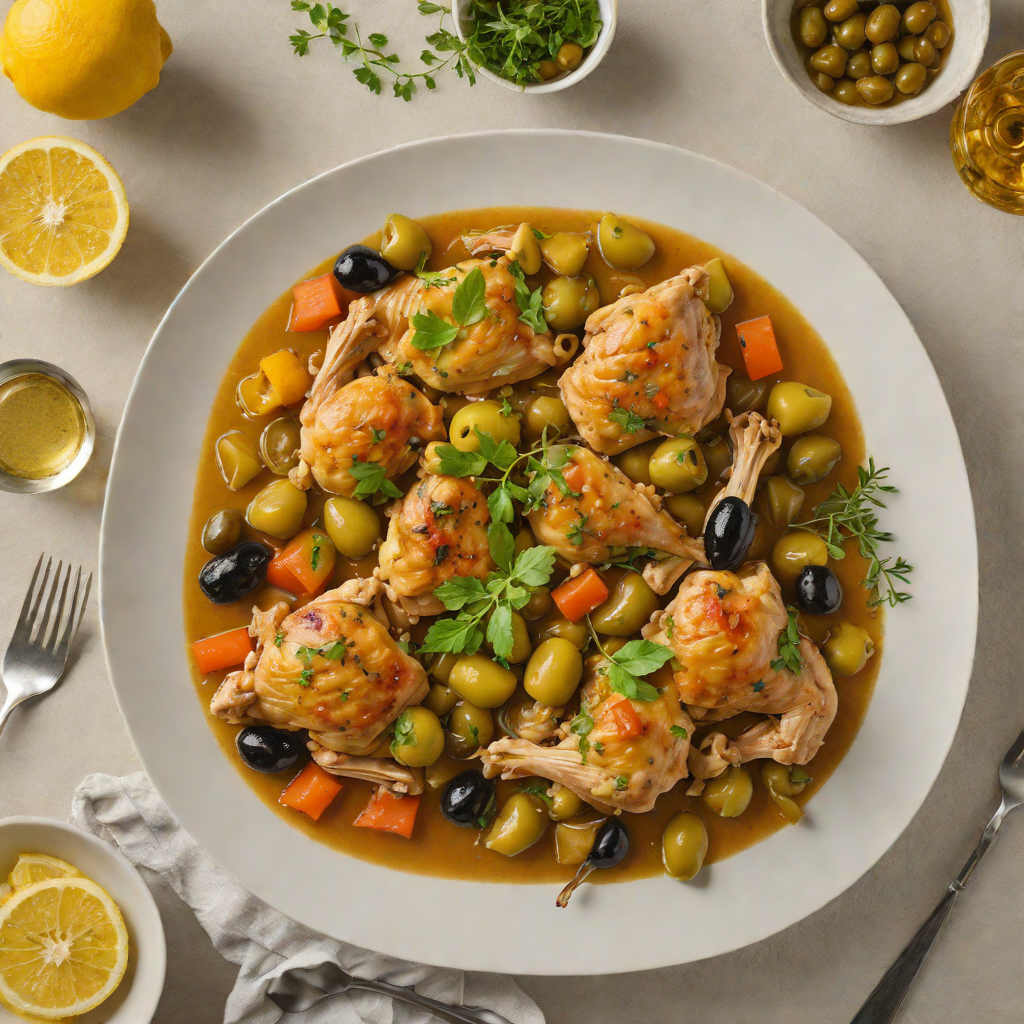 Slow-Cooked Chicken Tajine with Preserved Lemon and Green Olives