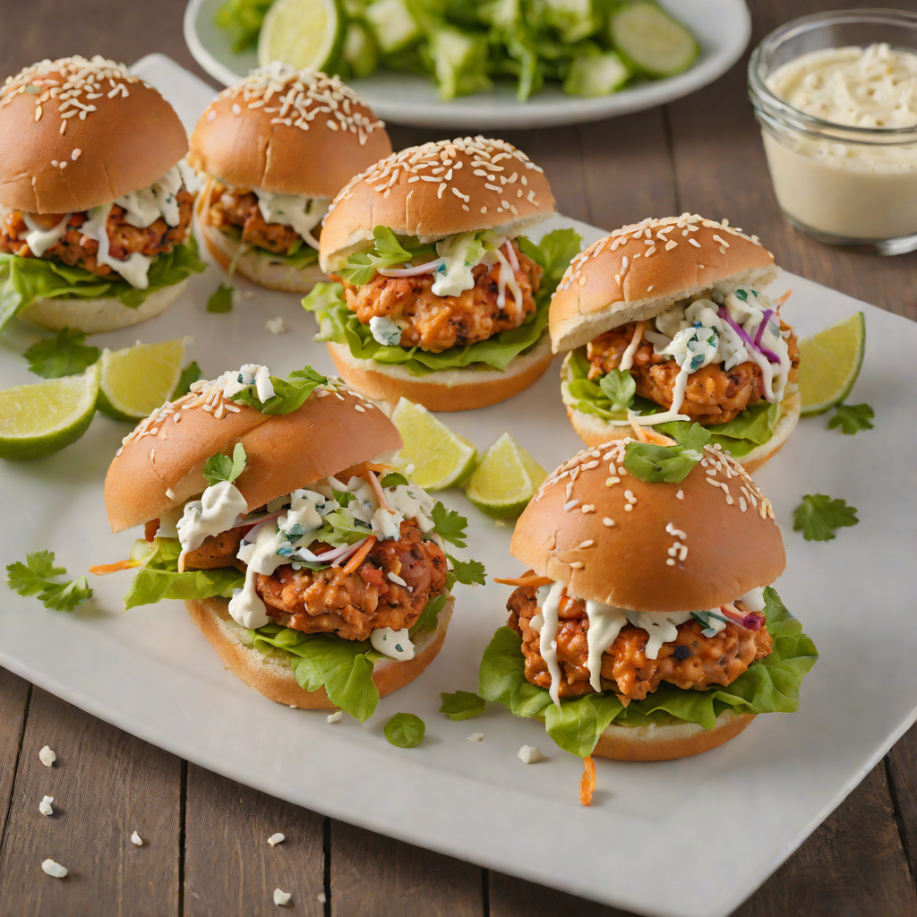 Grilled Buffalo-Style Chicken Sliders with Blue Cheese Slaw