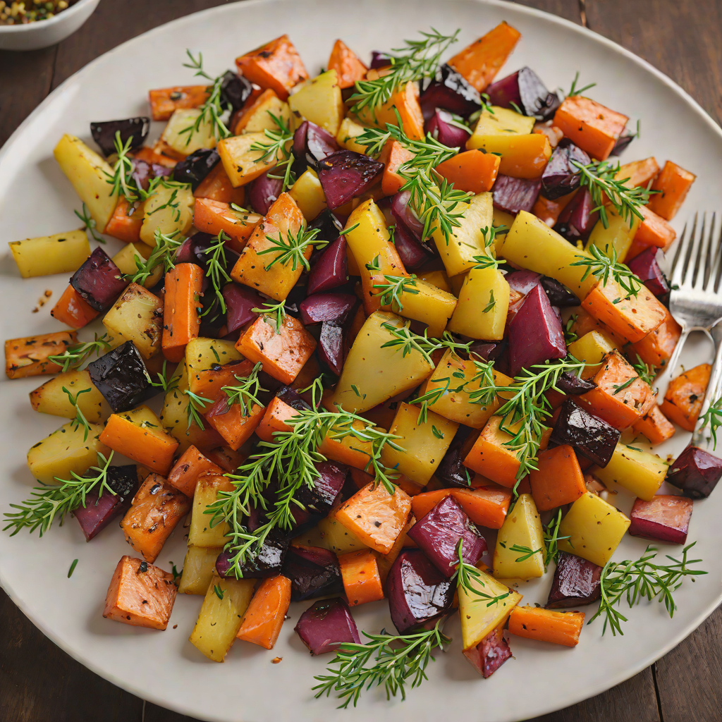 Maple-Glazed Roasted Root Vegetables with Fresh Thyme