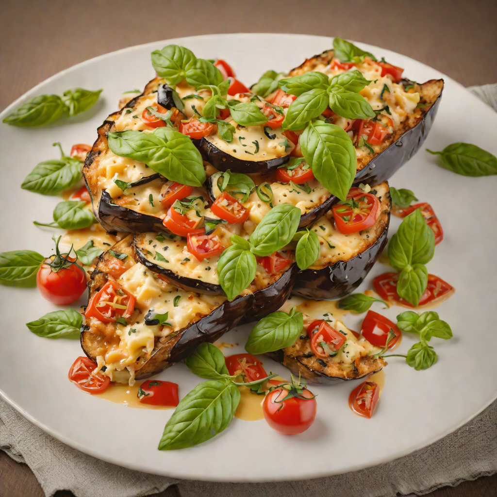 Eggplant and Cheese Bake with Tomato and Basil