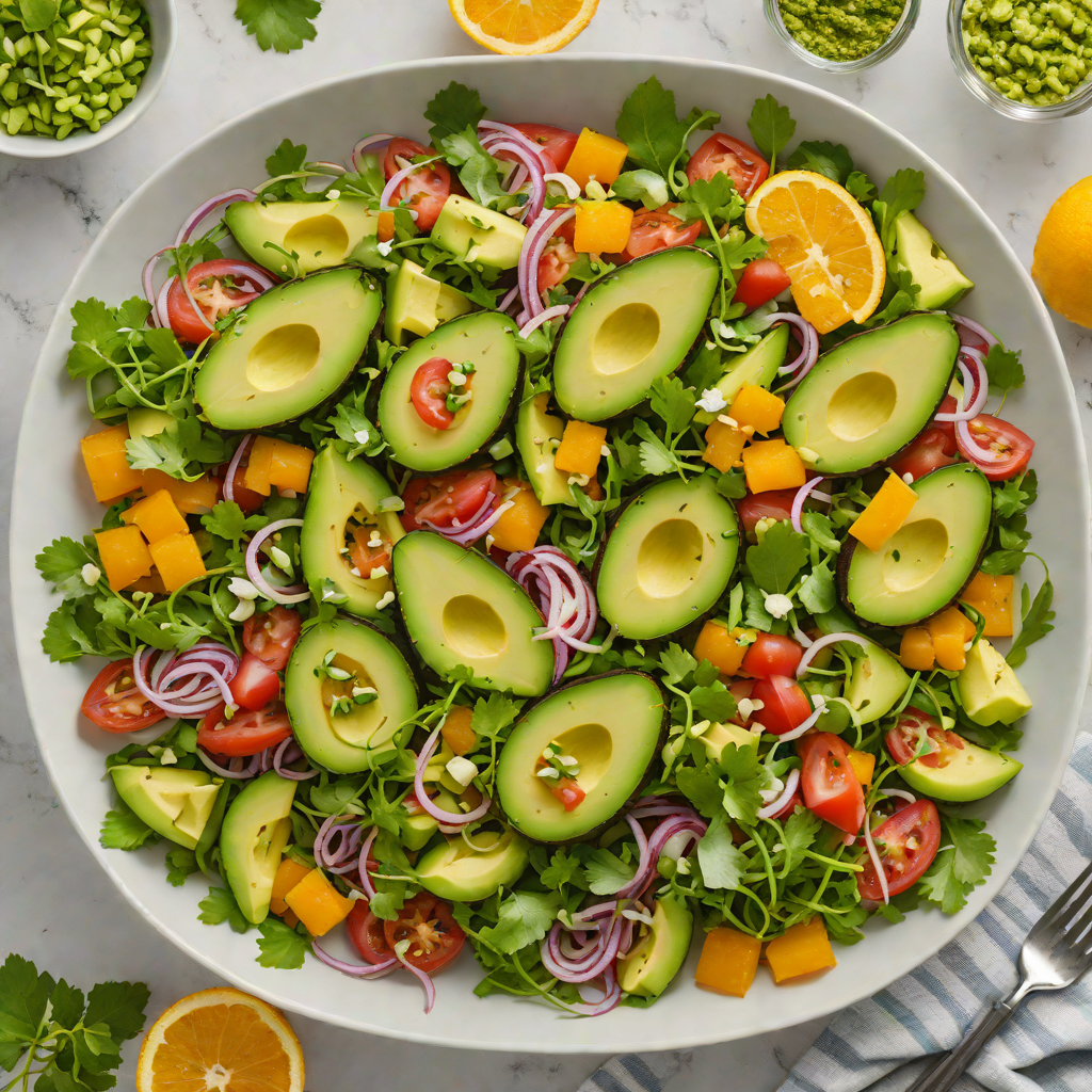 Latin American Citrus Avocado Salad with Cilantro Vinaigrette