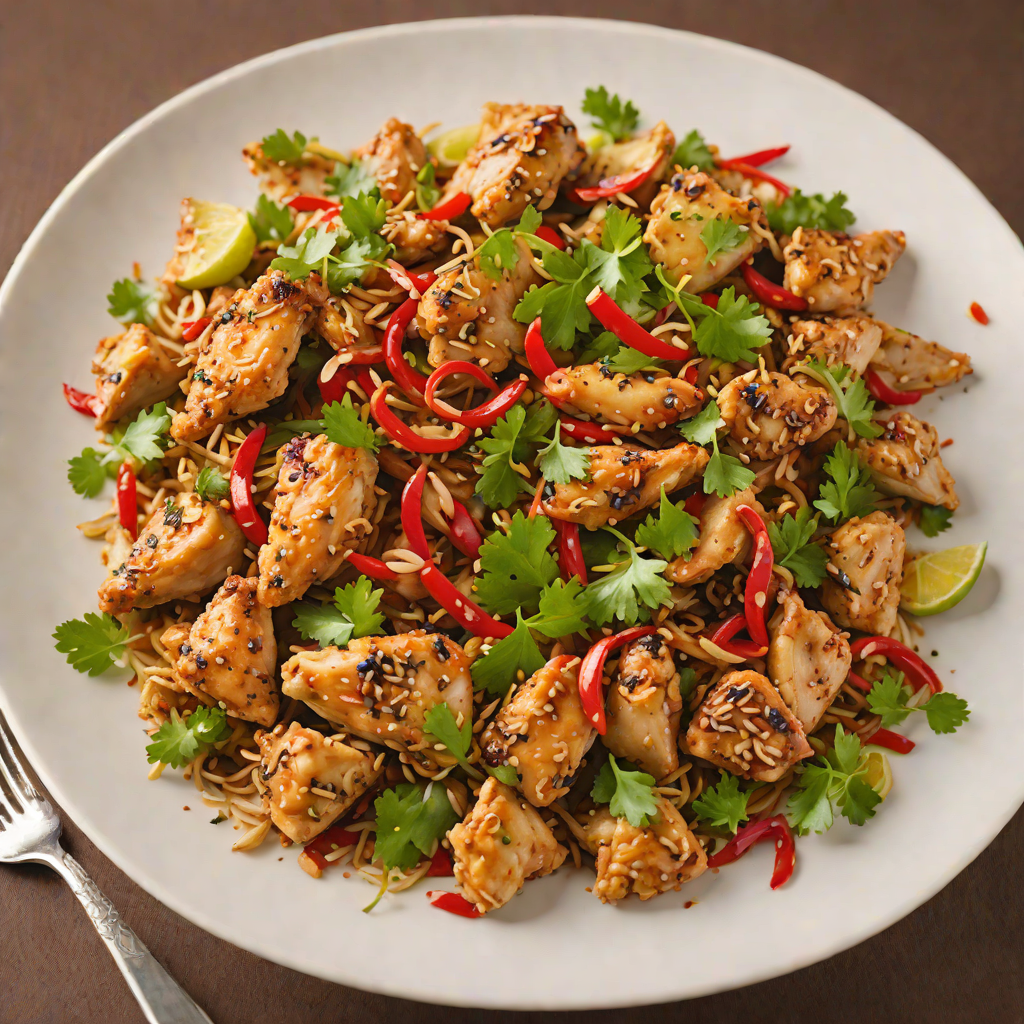 Savory Stir-Fried Chicken with Garlic and Red Pepper Flakes