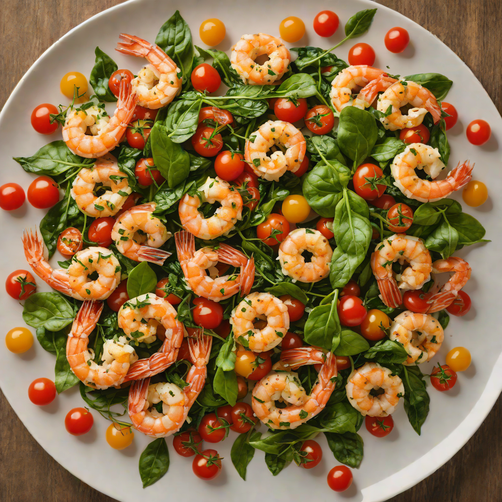 Garlic-Sauteed Shrimp with Cherry Tomatoes and Spinach