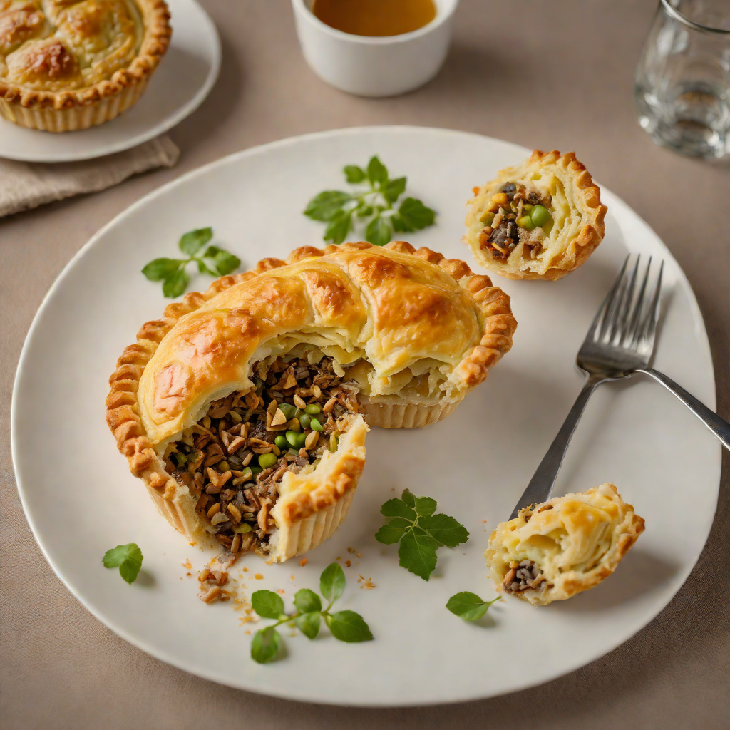 Baked Lamb and Pea Mince Pie with Golden Puff Pastry